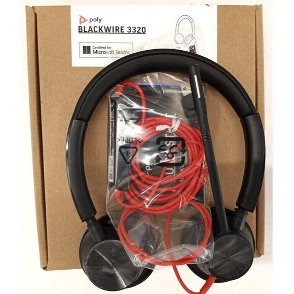 Plantronics Blackwire 3320 Wired Headset Dual-Ear (Stereo) w/Boom Mic PC/Mac NIB - Picture 6 of 11